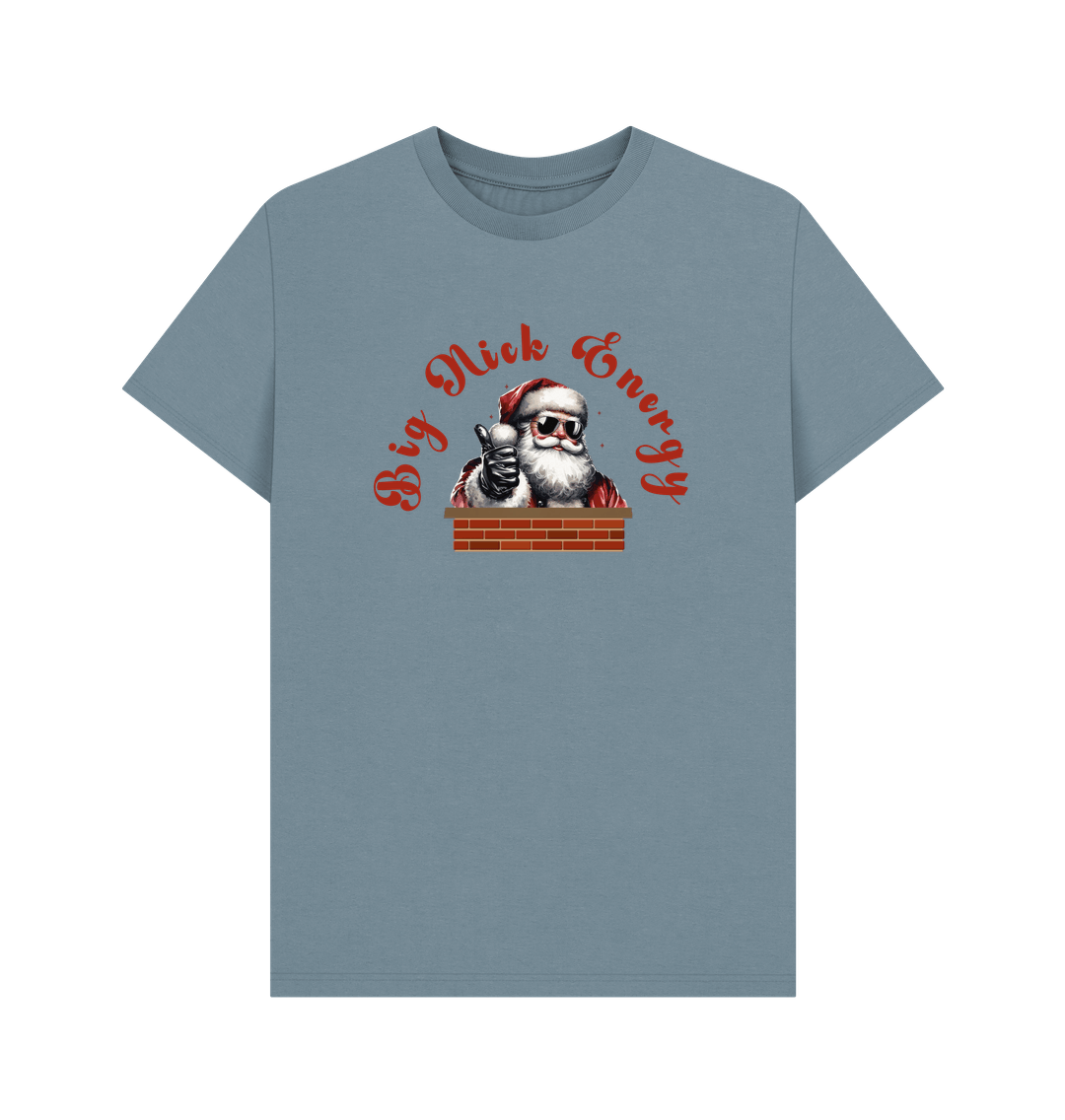 Stone Blue 'Big Nick Energy' Fun Christmas T-Shirt for Men