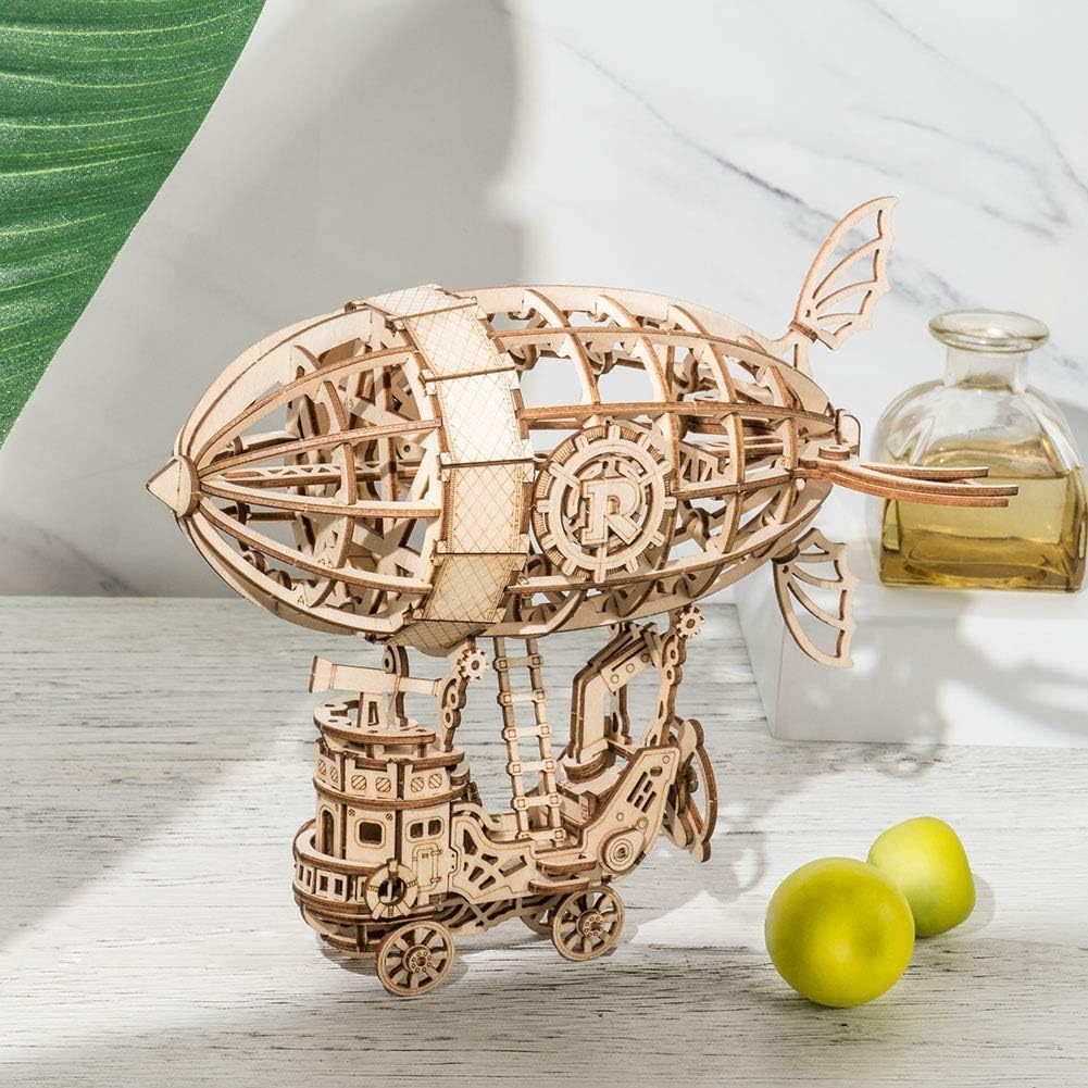 ROBOTIME Rolife 3d Wooden Puzzle Airship Woodcraft Model Kit TG407