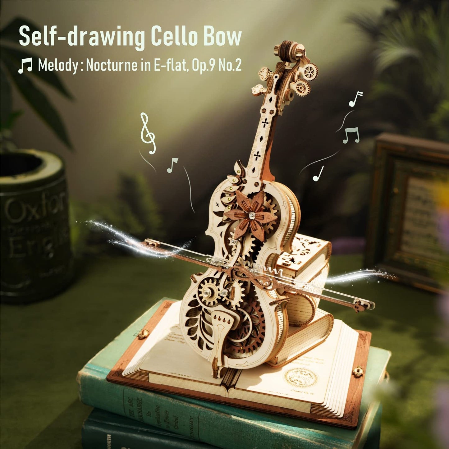 ROKR Magic Cello Mechanical Music Box - Enchanting 3D Wooden Puzzle