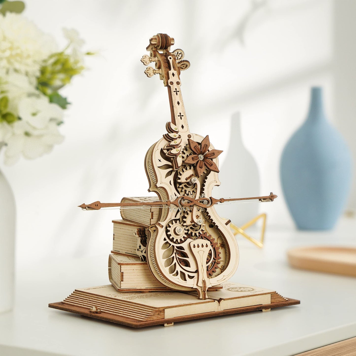 ROKR Magic Cello Mechanical Music Box - Enchanting 3D Wooden Puzzle