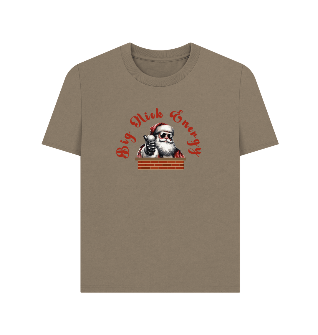 Willow 'Big Nick Energy' Fun Christmas Organic Cotton T-Shirt for Women