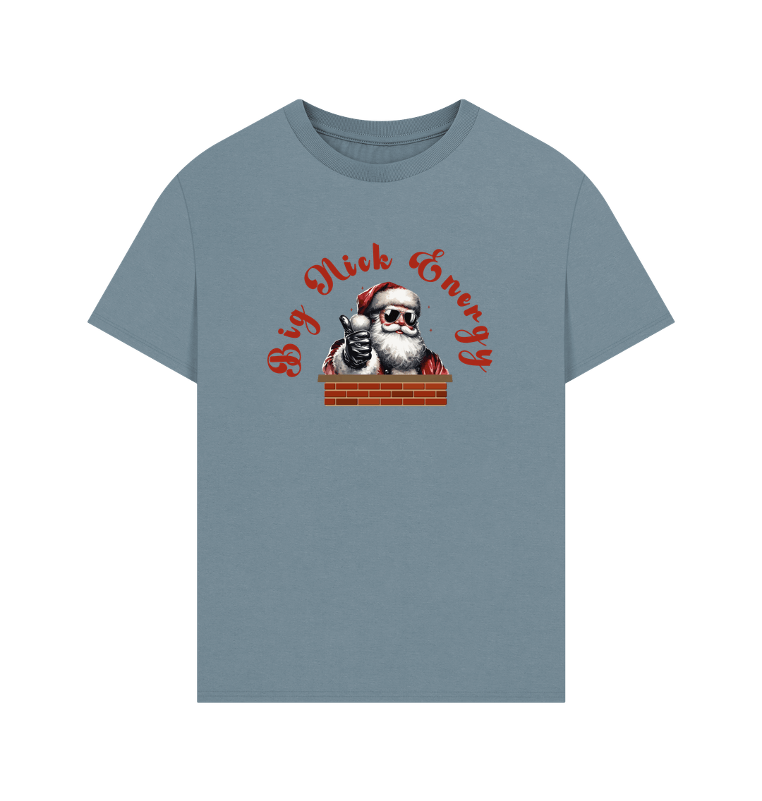 Stone Blue 'Big Nick Energy' Fun Christmas Oversized T-Shirt for Men