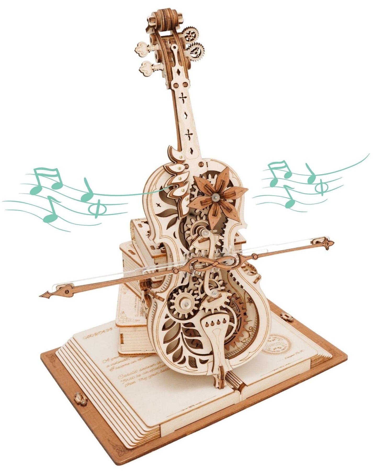 ROKR Magic Cello Mechanical Music Box - Enchanting 3D Wooden Puzzle