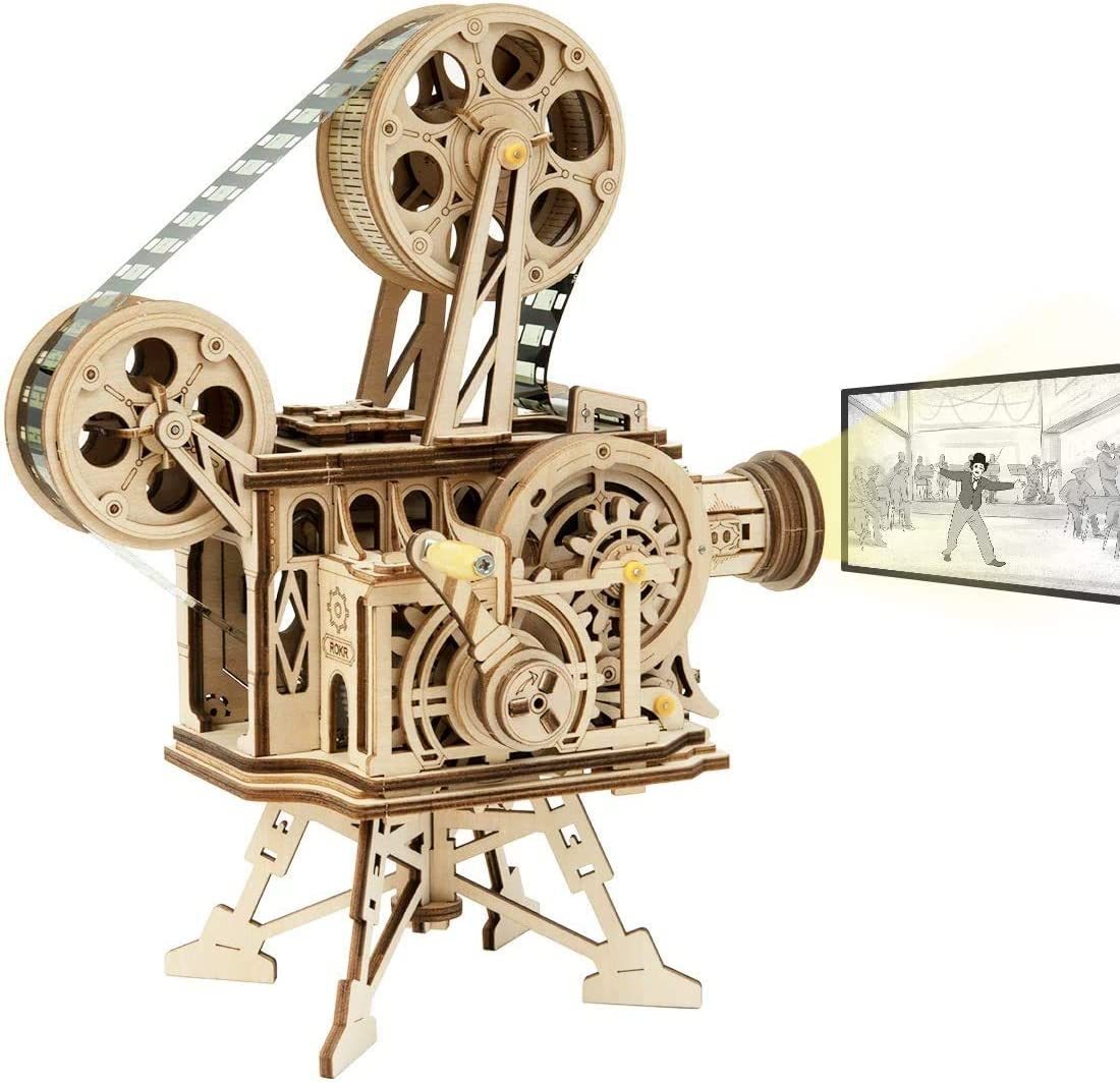 ROKR 3D Wooden Puzzle Vitascope Mechanical Building Kit Movie Projector