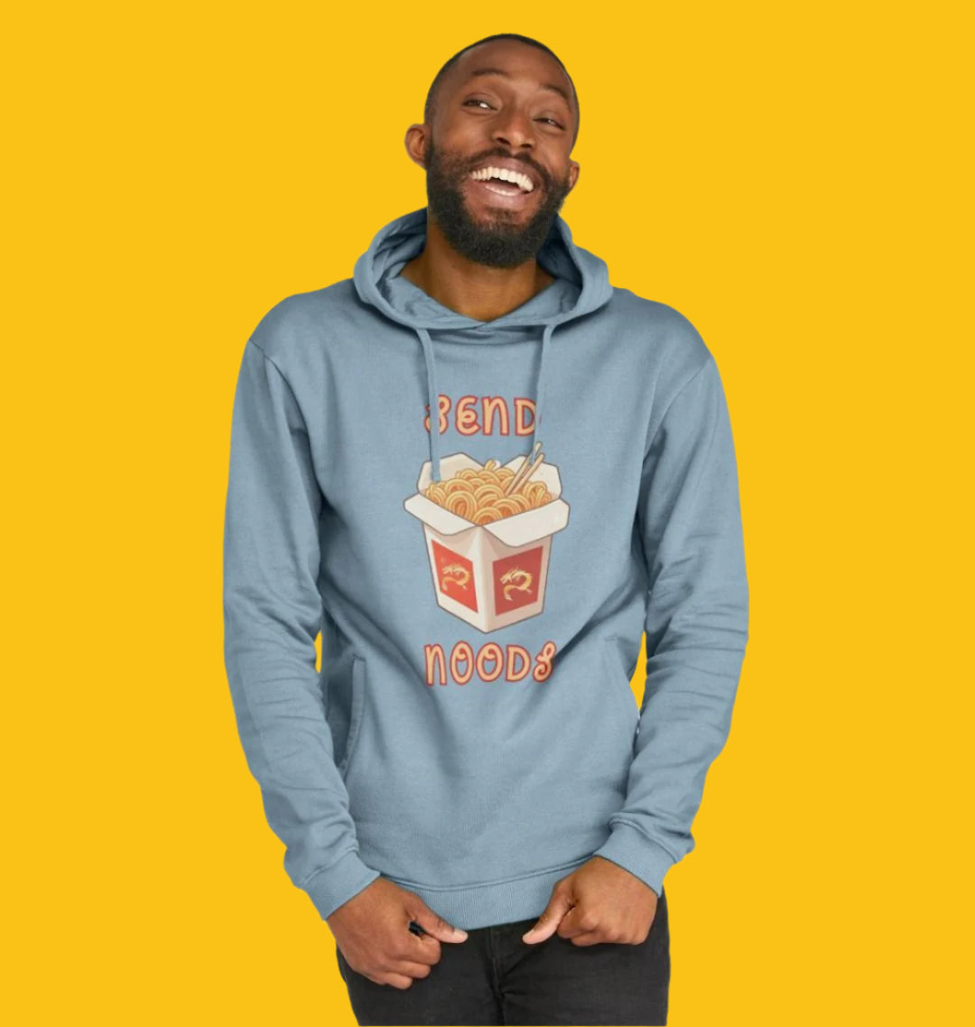 Noodle Around in Style in this 'Send Noods' Organic Cotton Hoodie for Men: A Playful Pun