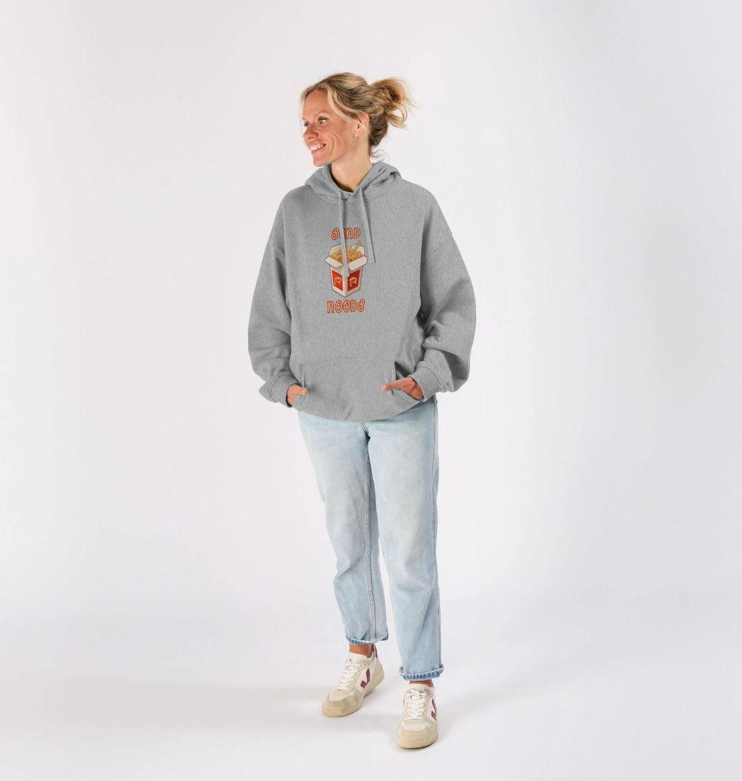 Noodle Around in Style in this 'Send Noods' Unisex Kangaroo Pocket Organic Cotton Hoodie: A Playful Pun