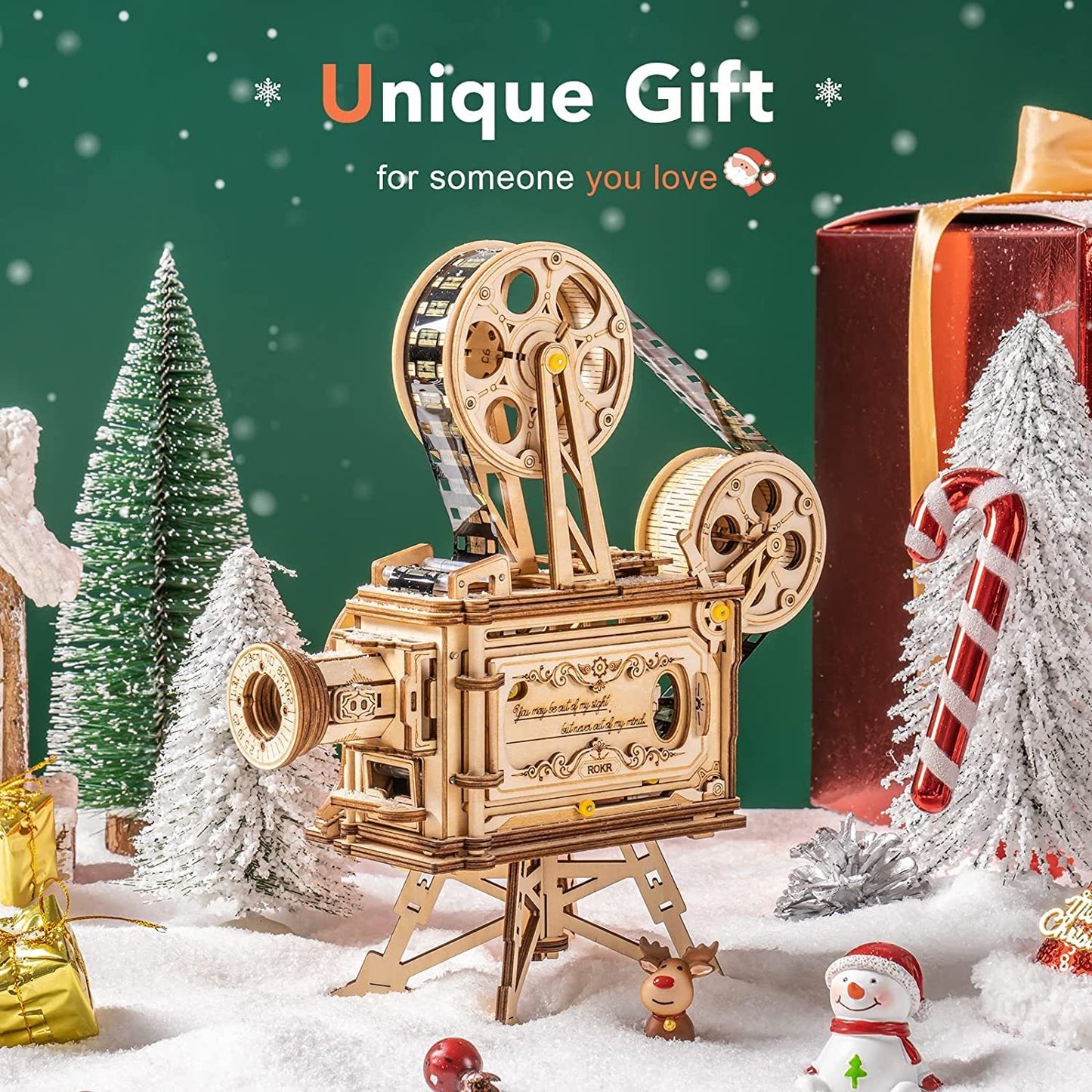 ROKR 3D Wooden Puzzle Vitascope Mechanical Building Kit Movie Projector
