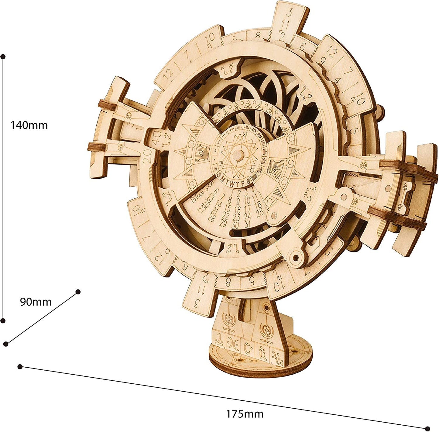 ROKR Perpetual Calendar 3D Wooden Puzzle - DIY Mechanical Model Kit (27pcs)