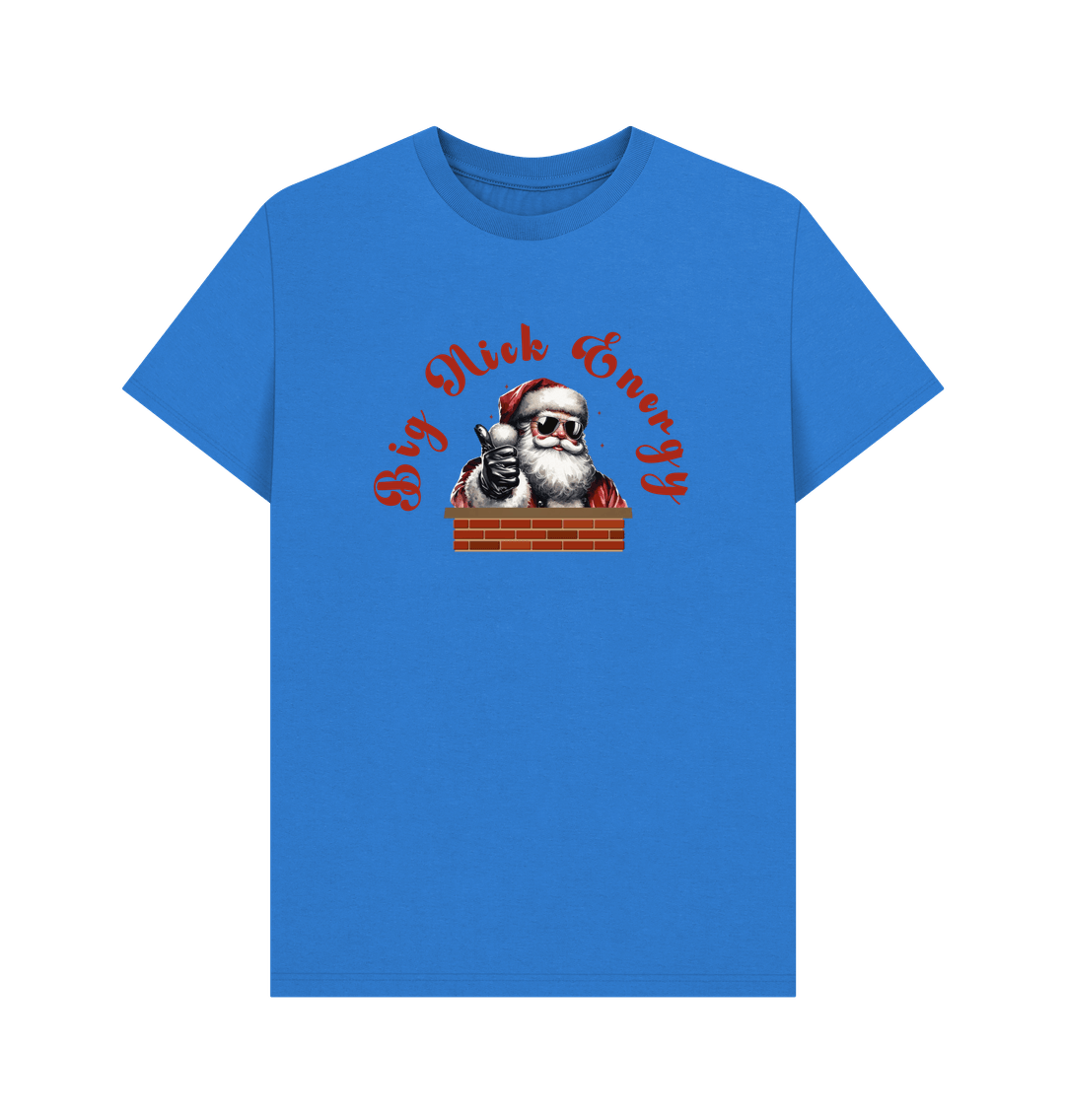 Bright Blue 'Big Nick Energy' Fun Christmas T-Shirt for Men