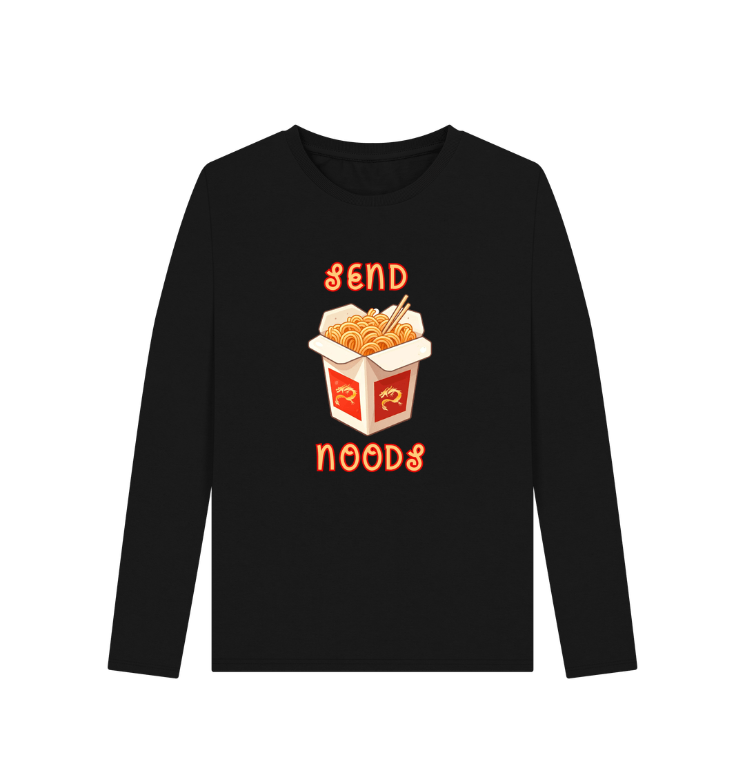 Black Printed Long Sleeve T Shirt Front