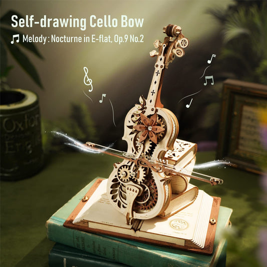 ROKR Magic Cello Mechanical Music Box - Enchanting 3D Wooden Puzzle