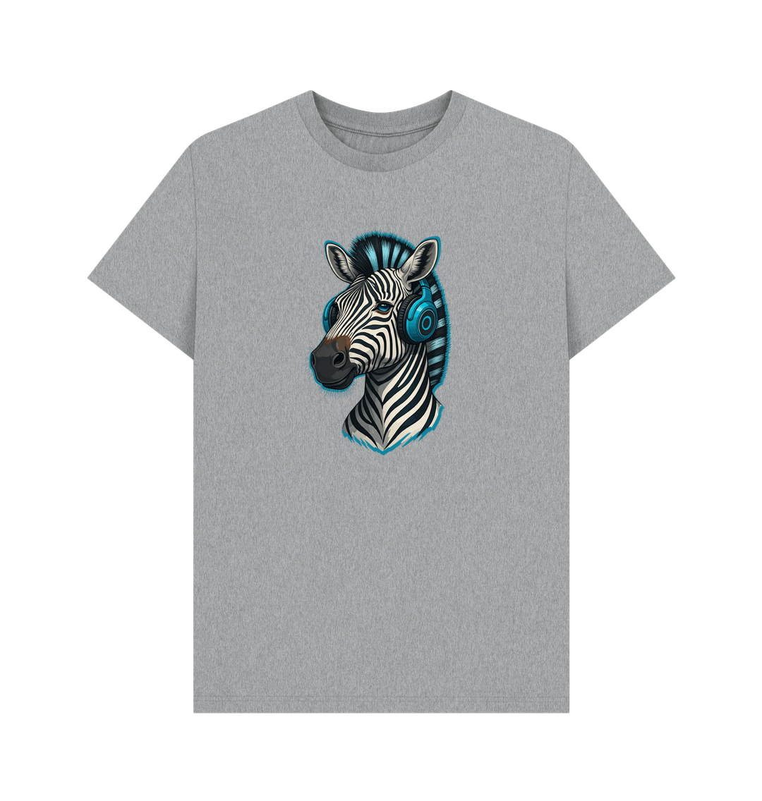 Athletic Grey Cool Zebra Organic Cotton T-Shirt for Men