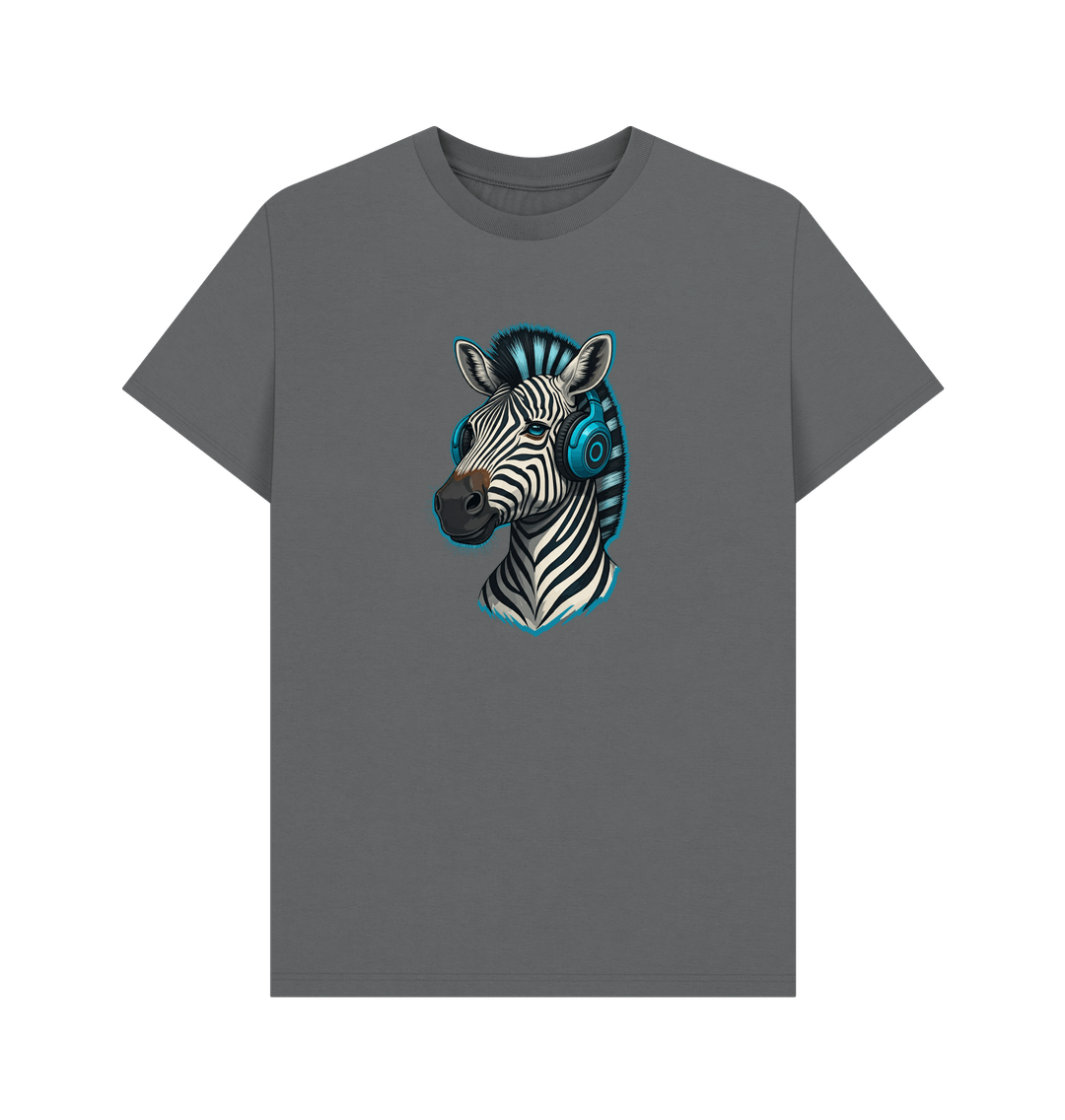 Slate Grey Cool Zebra Organic Cotton T-Shirt for Men