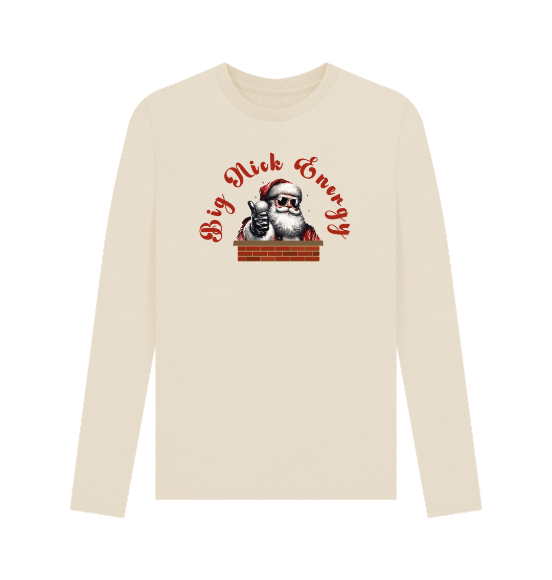 Oat 'Big Nick Energy' Fun Christmas Long-sleeved T-Shirt for Men