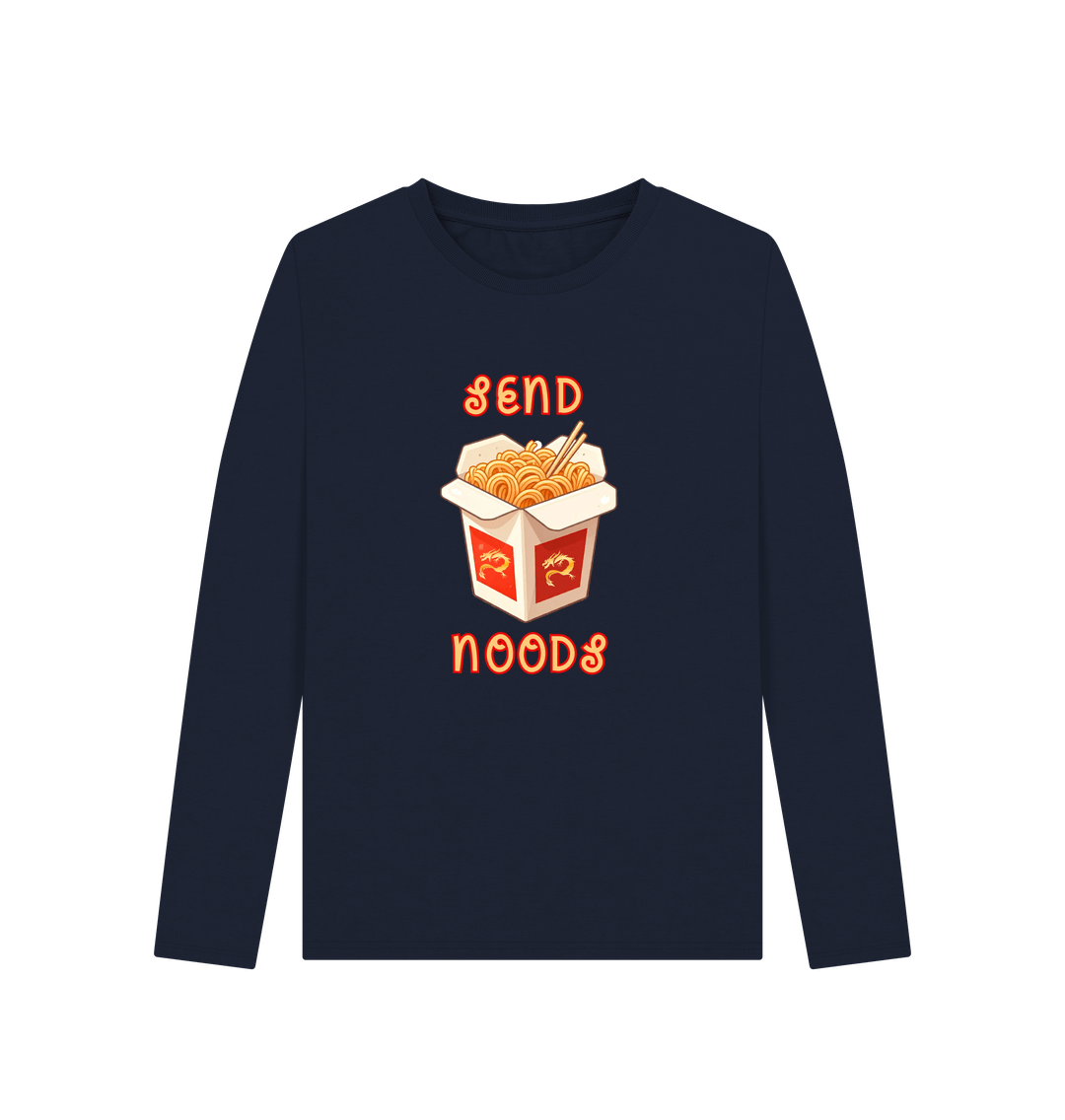Navy Blue Printed Long Sleeve T Shirt Front