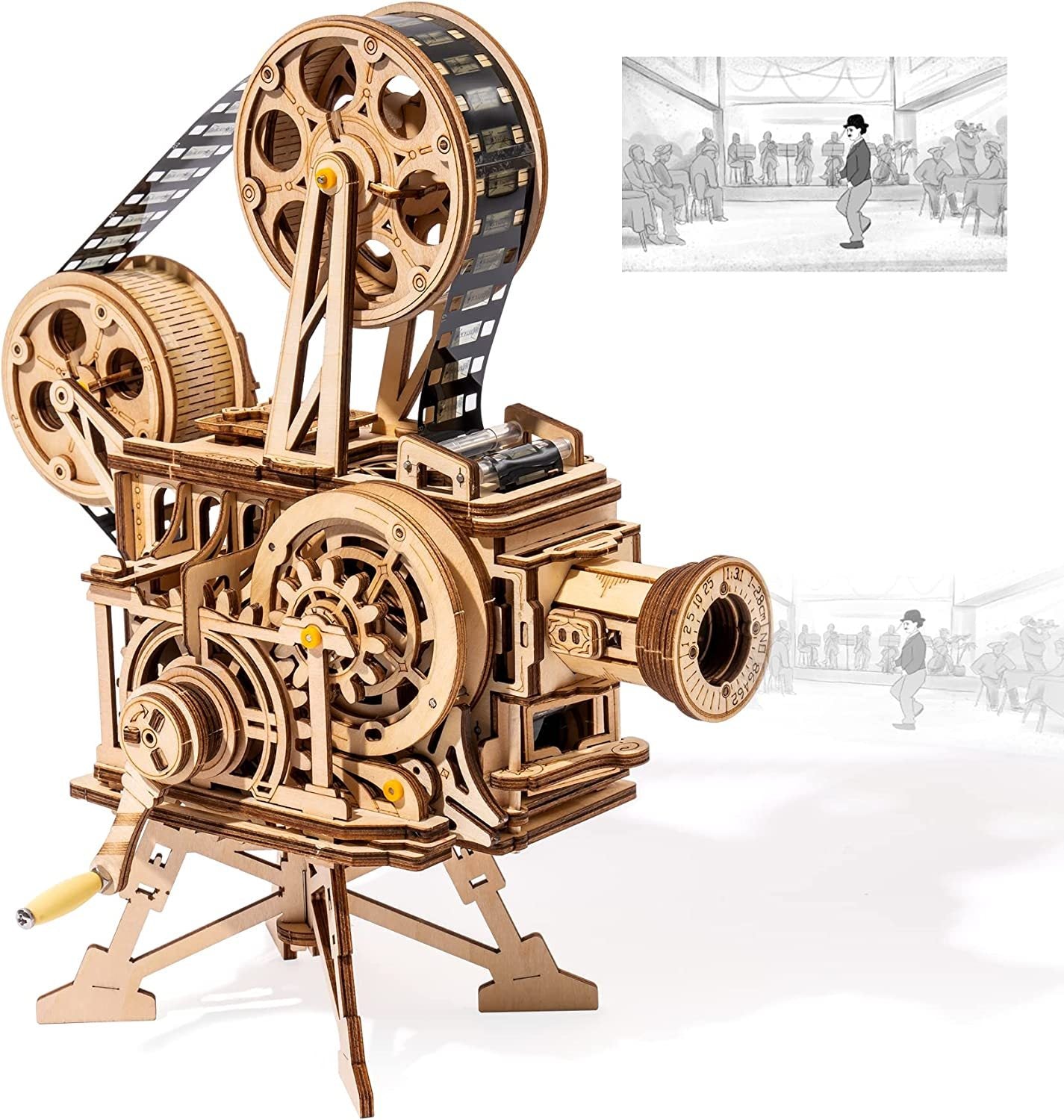 ROKR 3D Wooden Puzzle Vitascope Mechanical Building Kit Movie Projector