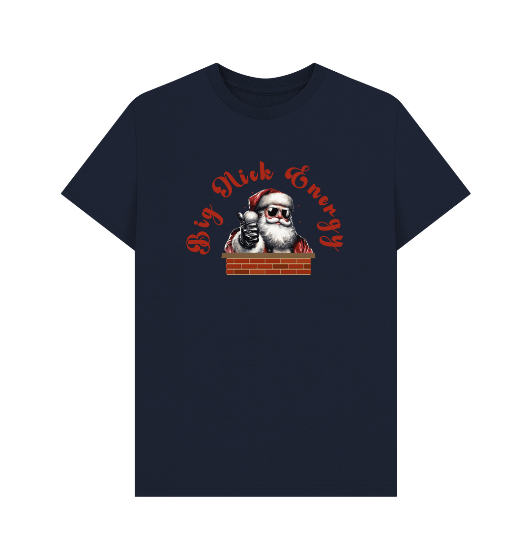 Navy Blue 'Big Nick Energy' Fun Christmas T-Shirt for Men