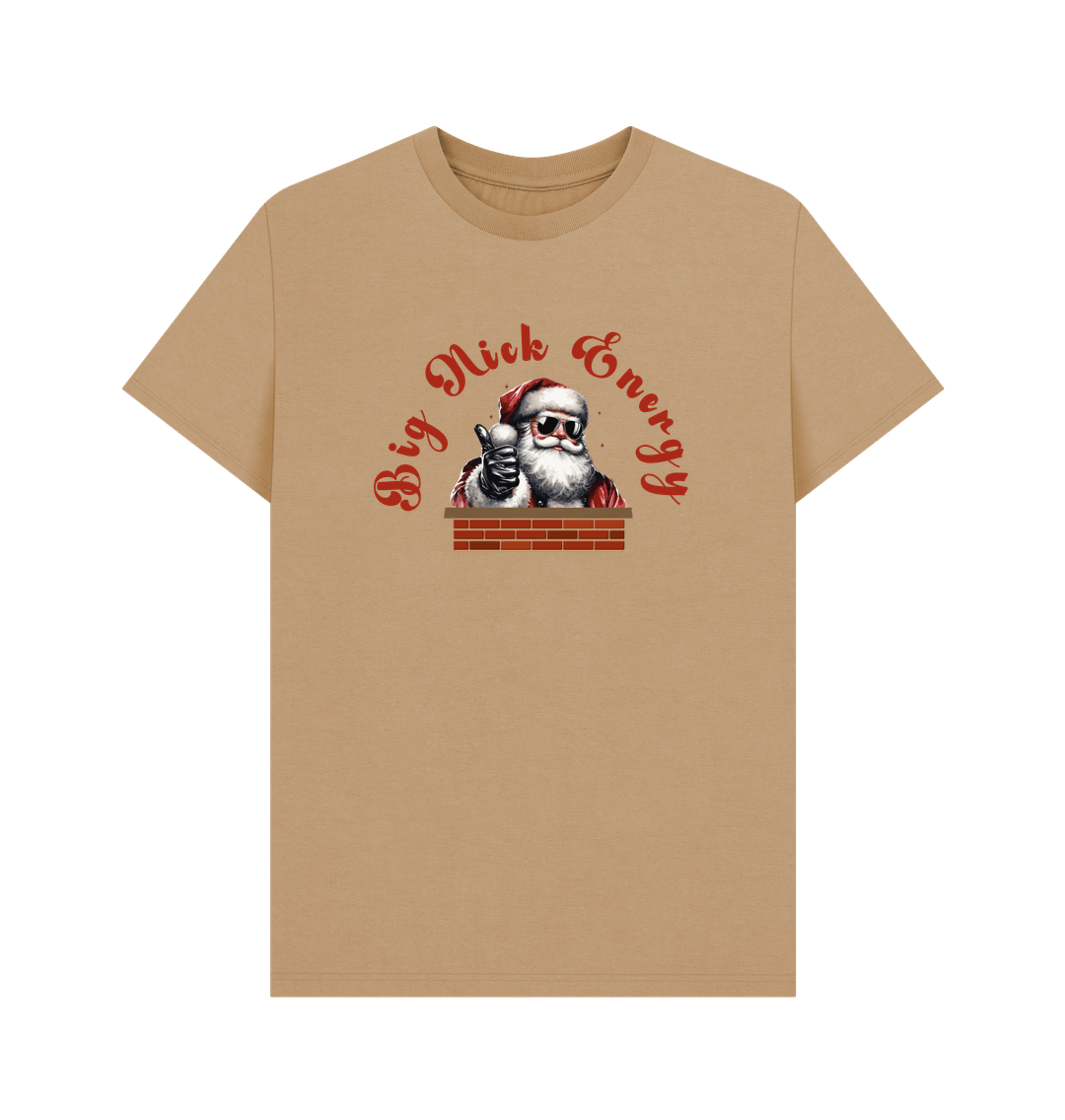 Sand 'Big Nick Energy' Fun Christmas T-Shirt for Men