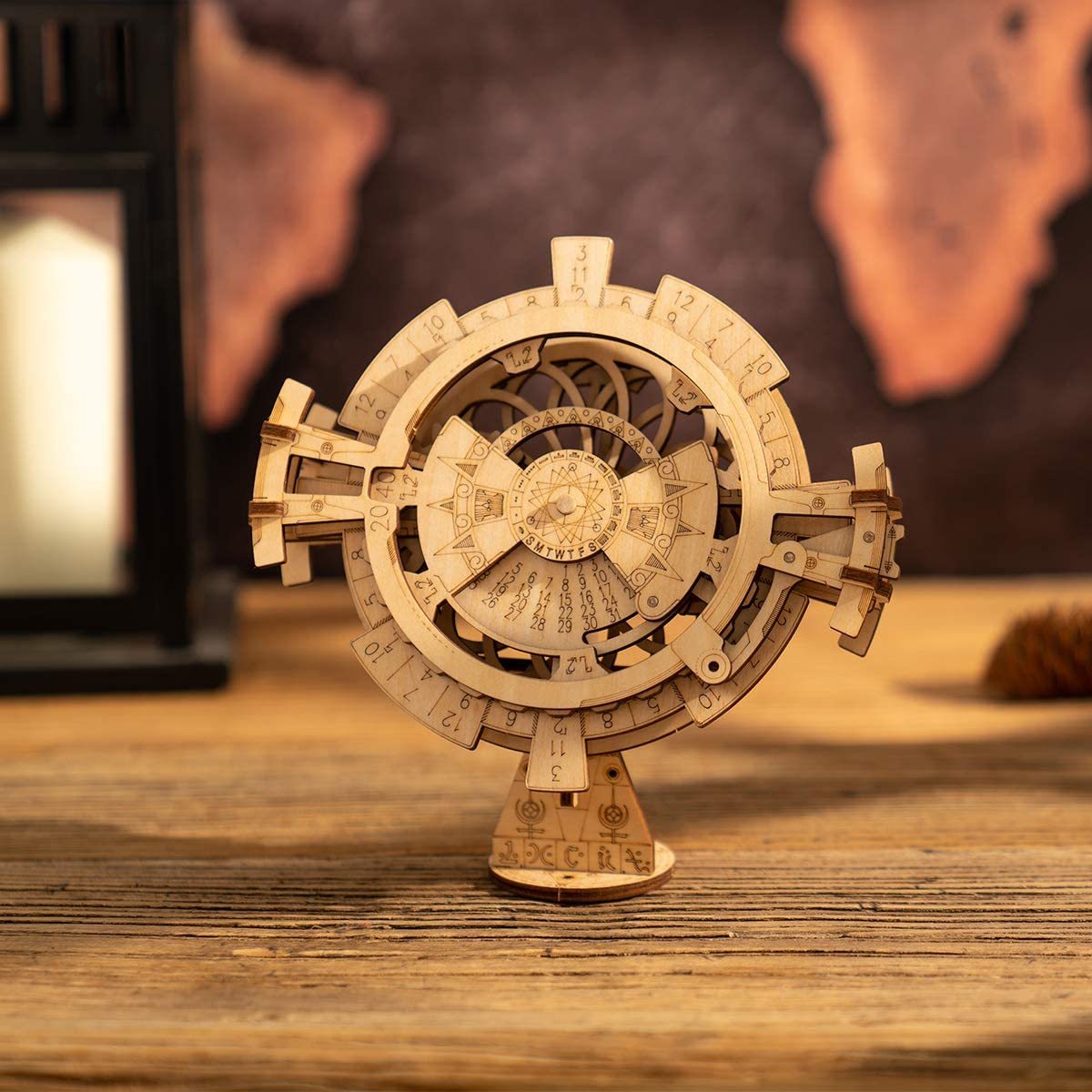 ROKR Perpetual Calendar 3D Wooden Puzzle - DIY Mechanical Model Kit (27pcs)