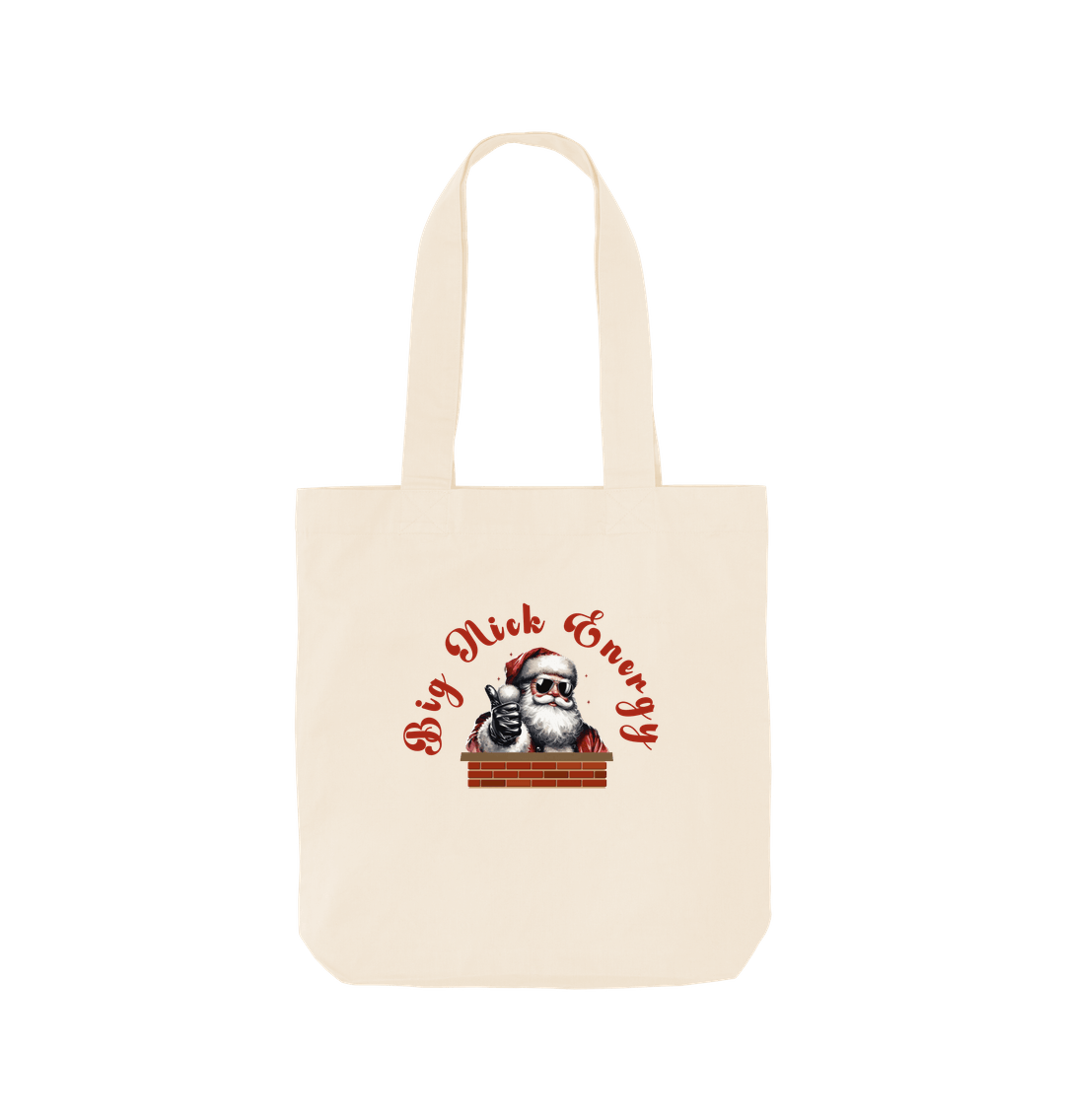 Natural 'Big Nick Energy' Fun Christmas Organic Cotton Tote Bag