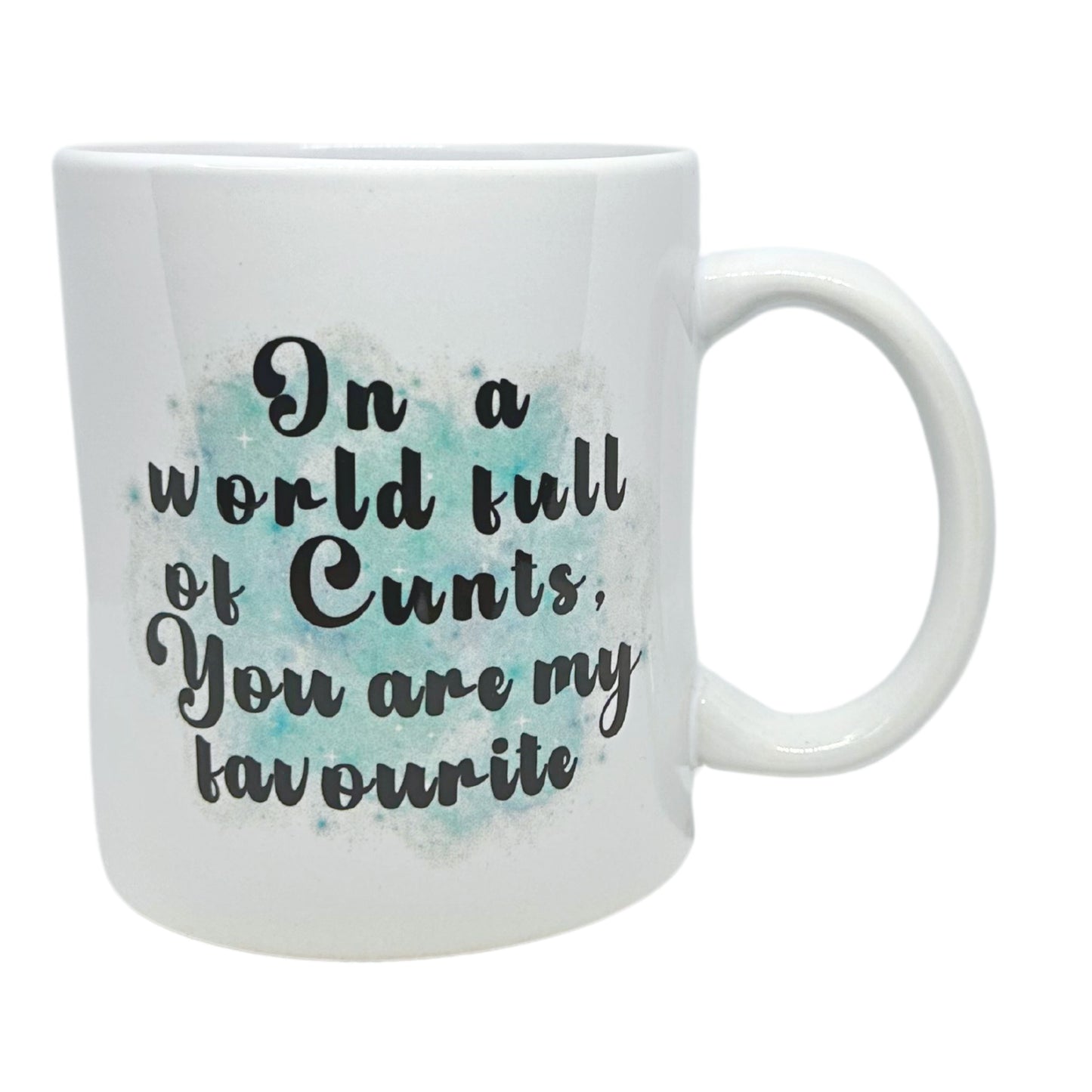 White 11 oz Ceramic Mug with Cheeky 'In a World Full of C_nts You Are My Favourite' Design