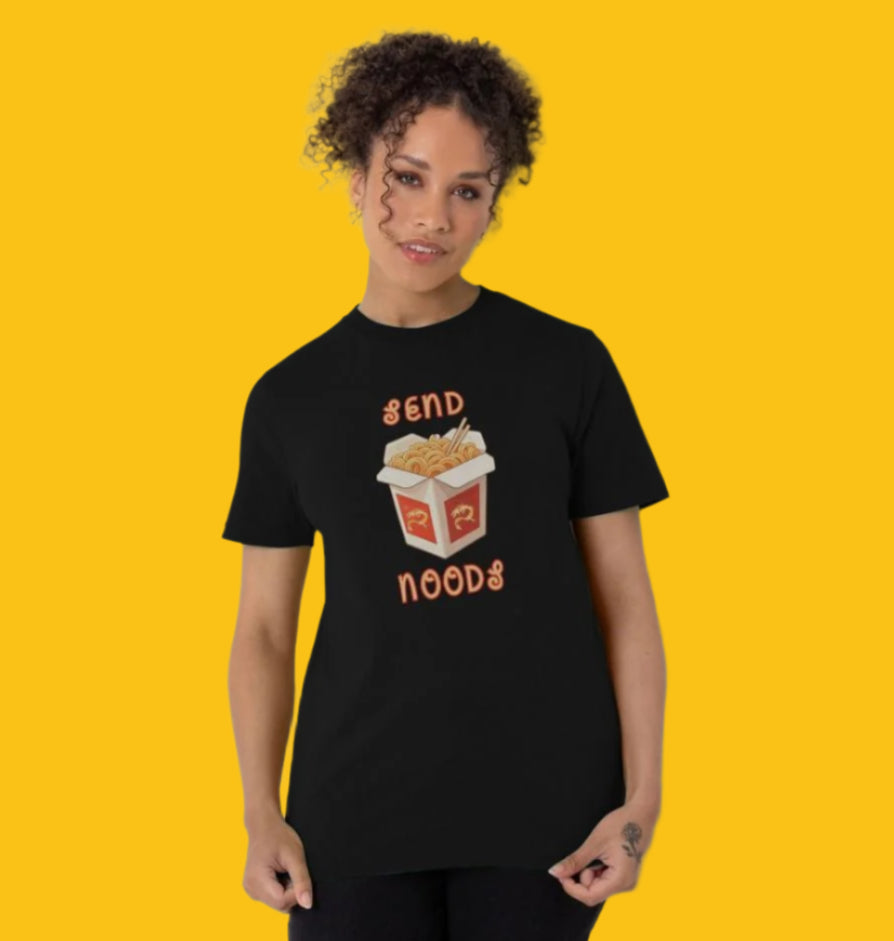 Send Noods Cotton T-Shirt for Women in Black