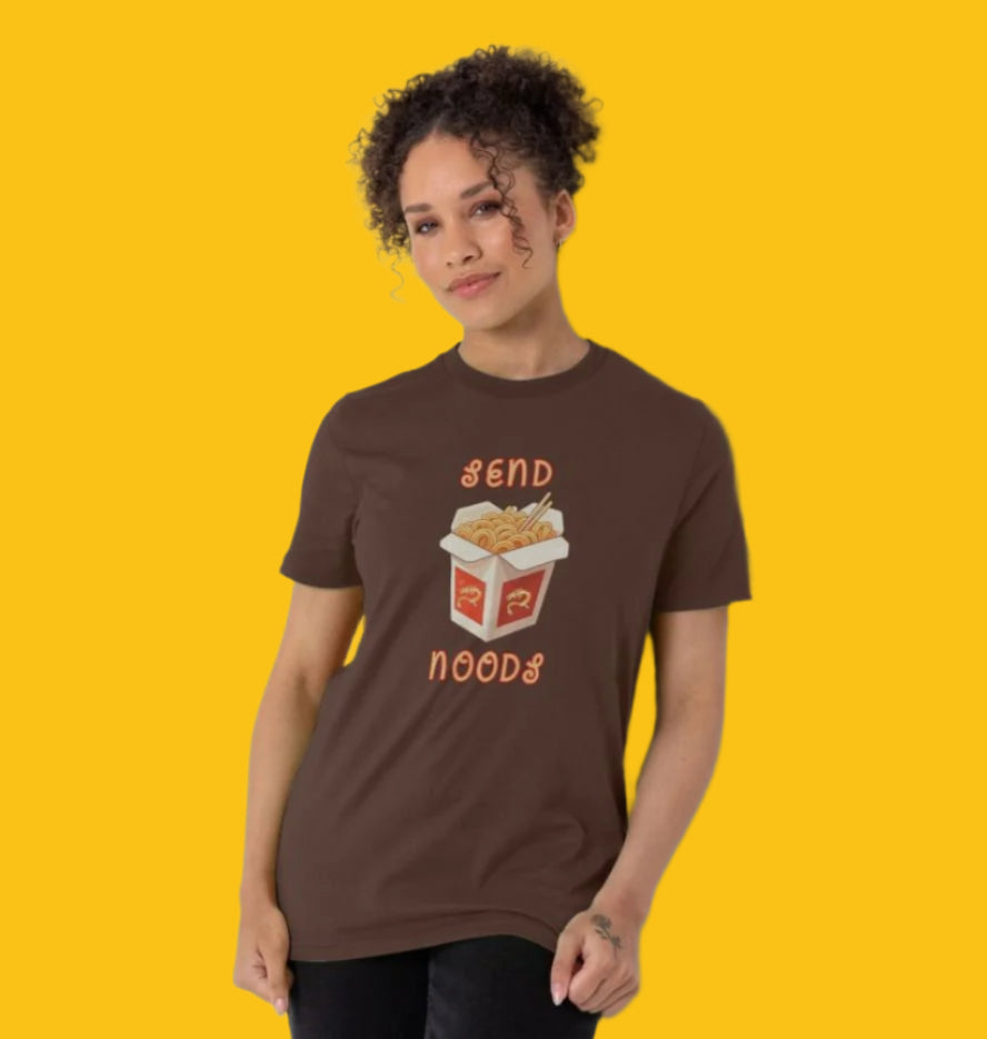 Send Noods Organic Cotton T-Shirt for Women in Chocolate 