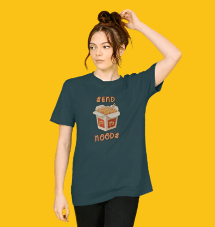 Send Noods Organic Cotton T-Shirt for Women in Navy Blue