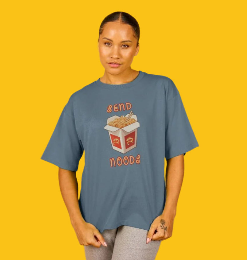 Send Noods Organic Cotton T-Shirt for Women in Stone Blue