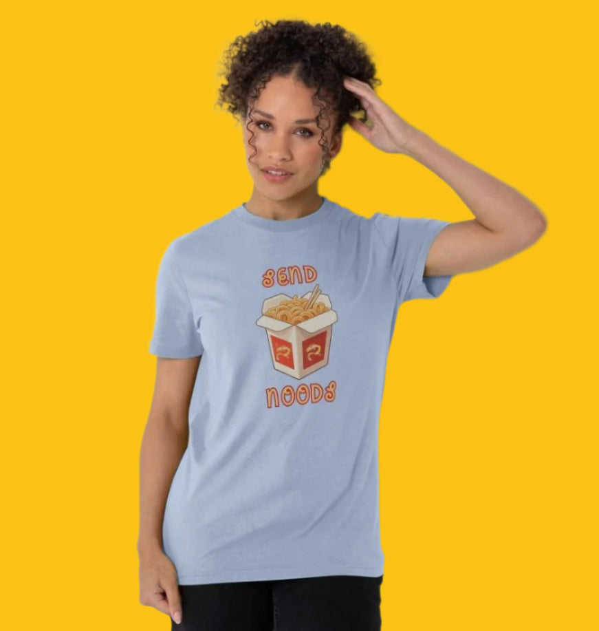 Send Noods Organic Cotton T-Shirt for Women in Stone Blue