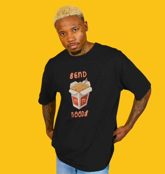 Send Noods Oversized Organic Cotton T-Shirt for Men in Black