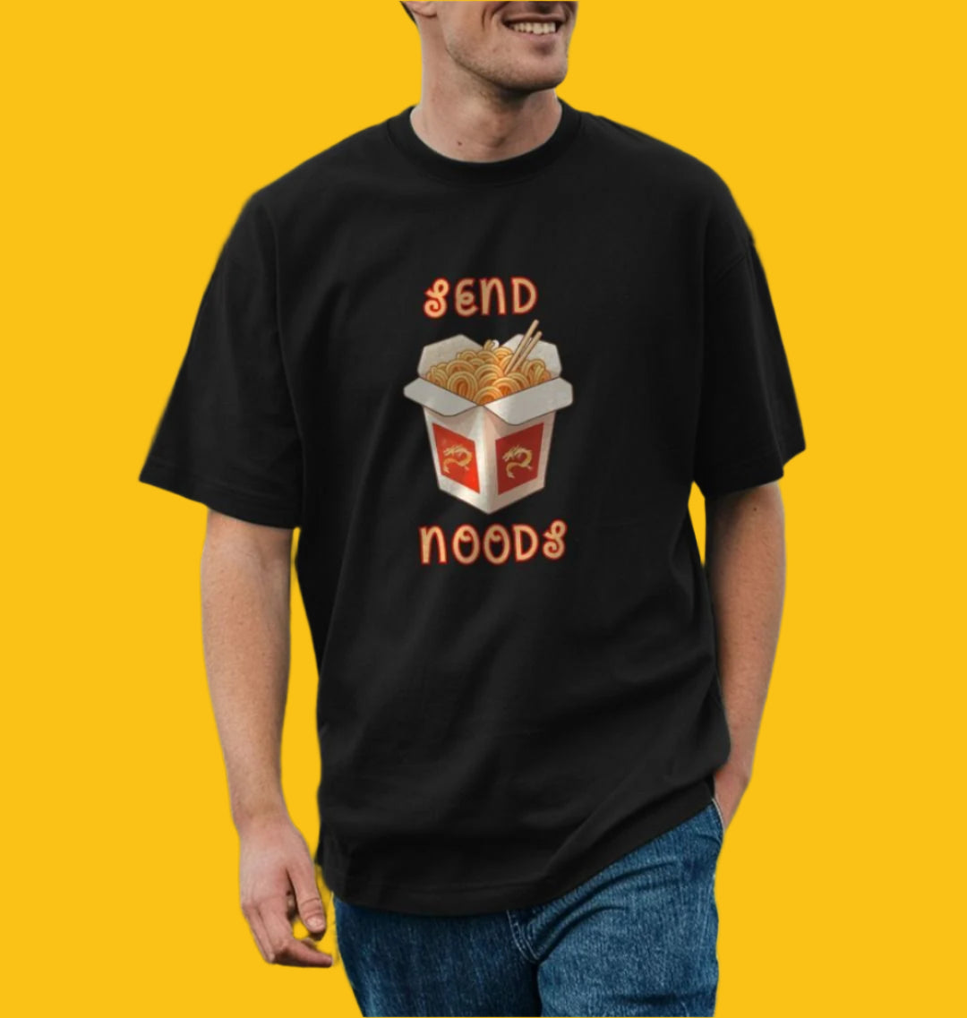 Send Noods Oversized Organic T-Shirt for Men in Black