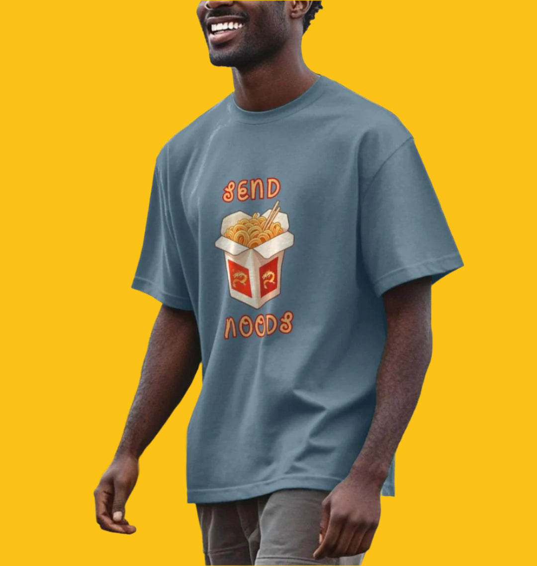 Send Noods Oversized Organic T-Shirt for Men in Blue