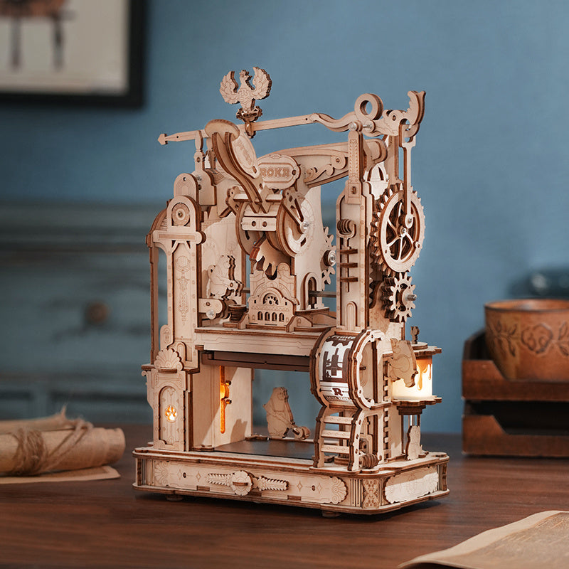 ROKR Classic Printing Press 3D Wooden Model Kit - DIY Working Replica (LK602)