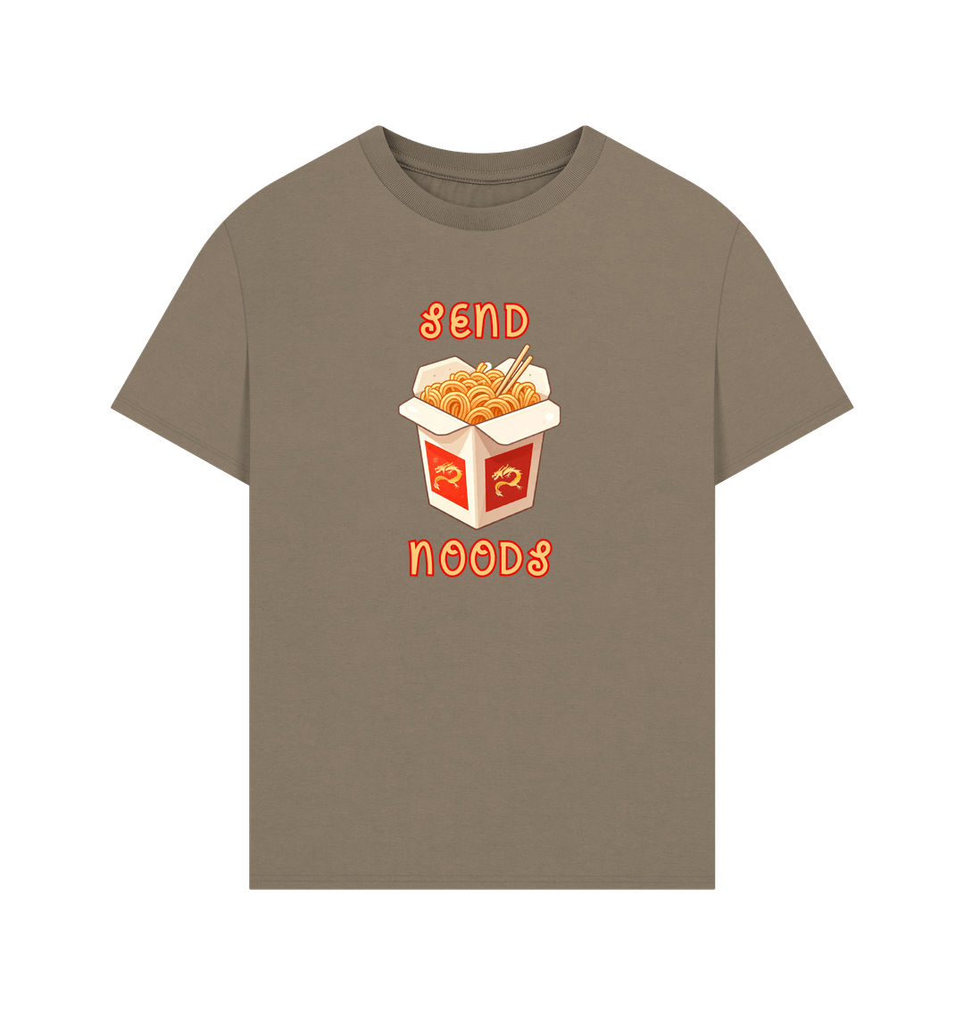 Willow Noodle Around in Style in this 'Send Noods' Oversized Organic Cotton T-Shirt for Men: A Playful Pun