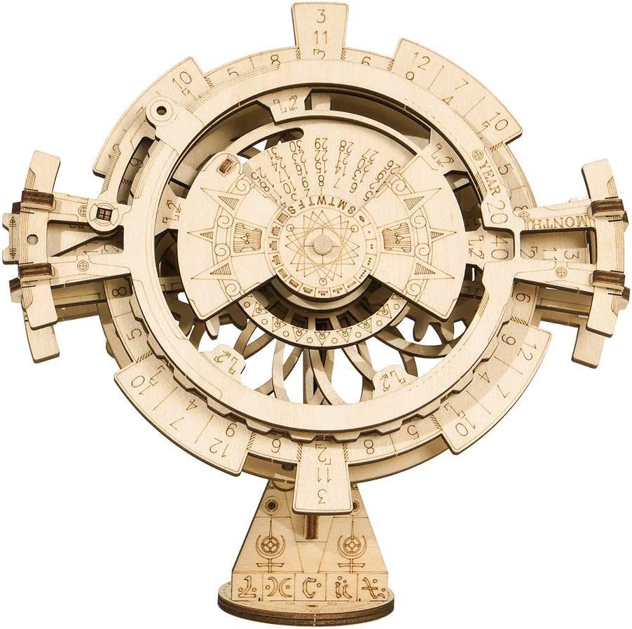 ROKR Perpetual Calendar 3D Wooden Puzzle - DIY Mechanical Model Kit (27pcs)