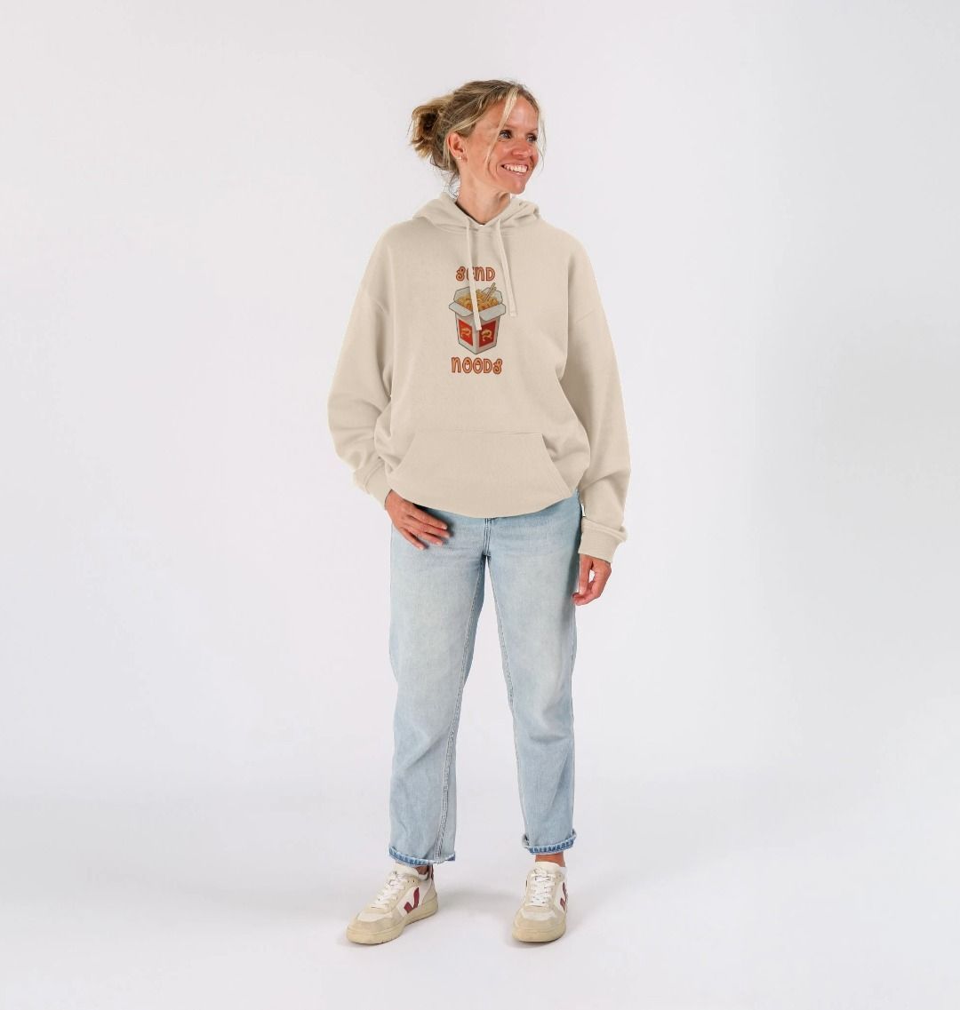 Noodle Around in Style in this 'Send Noods' Unisex Kangaroo Pocket Organic Cotton Hoodie: A Playful Pun