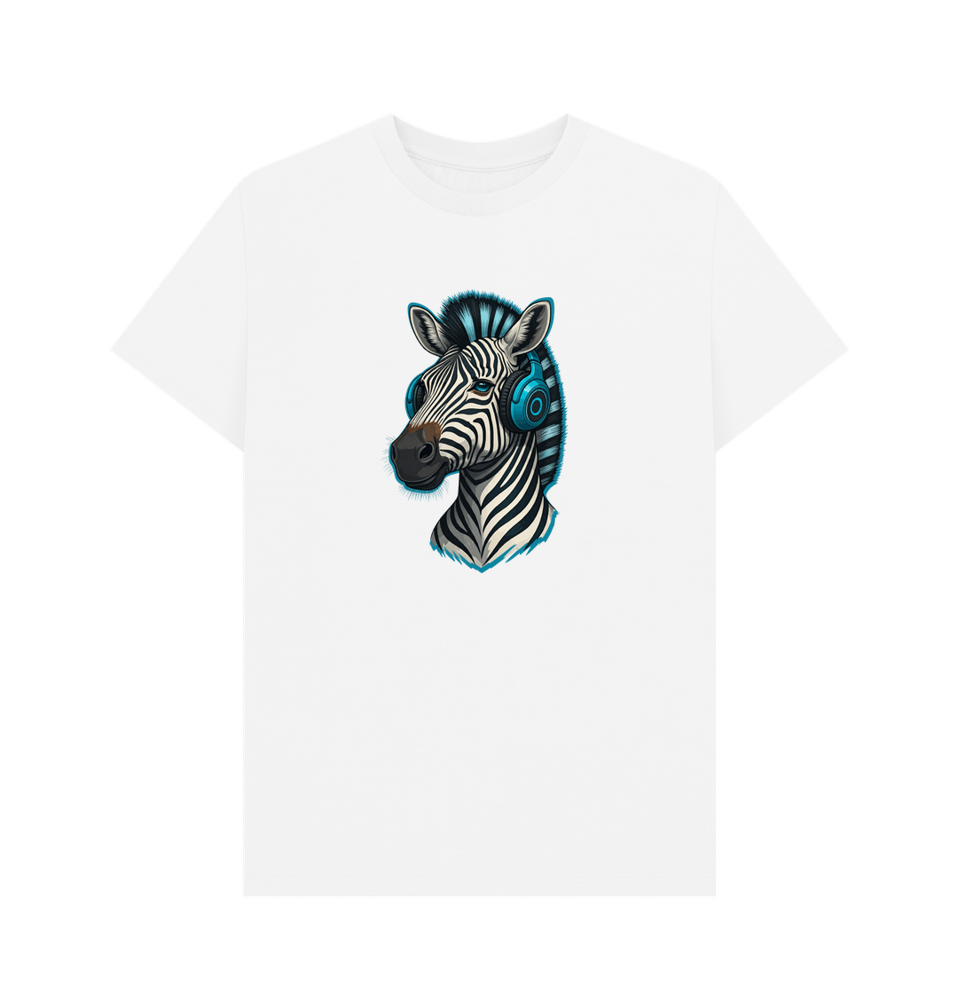 White Cool Zebra Organic Cotton T-Shirt for Men