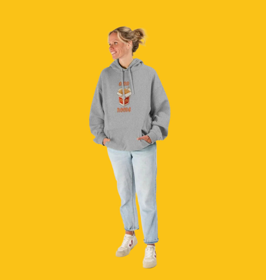Noodle Around in Style in this 'Send Noods' Unisex Kangaroo Pocket Organic Cotton Hoodie: A Playful Pun