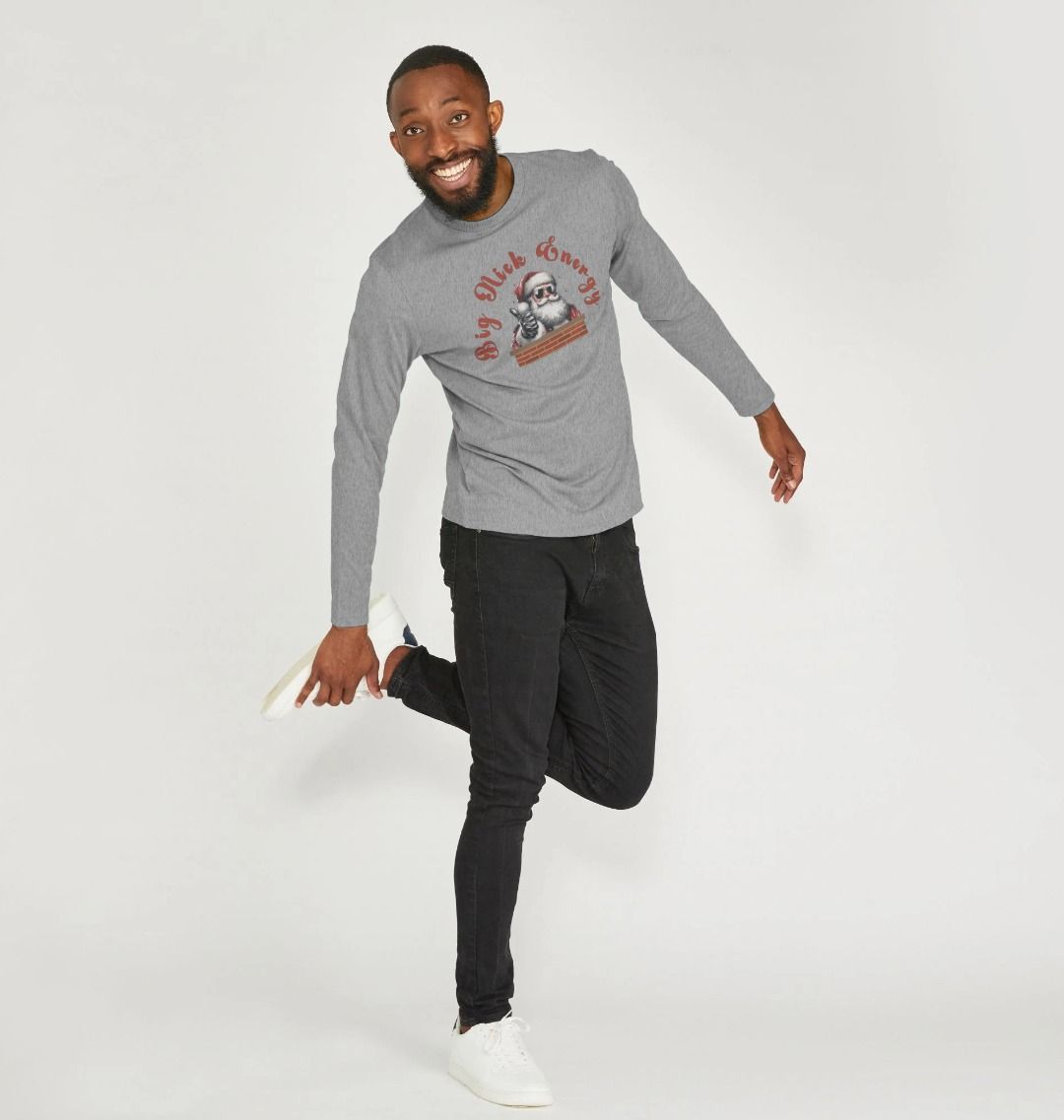 'Big Nick Energy' Fun Christmas Long-sleeved T-Shirt for Men