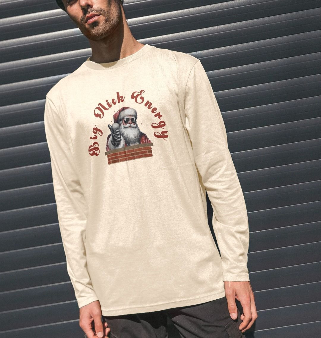 'Big Nick Energy' Fun Christmas Long-sleeved T-Shirt for Men