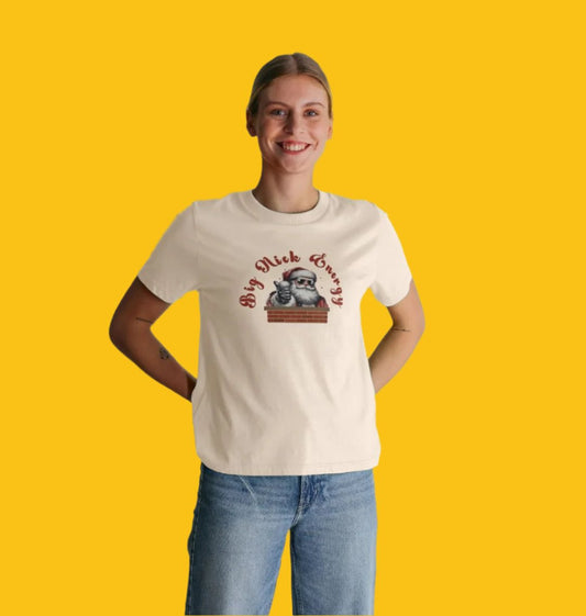 'Big Nick Energy' Fun Christmas Organic Cotton T-Shirt for Women