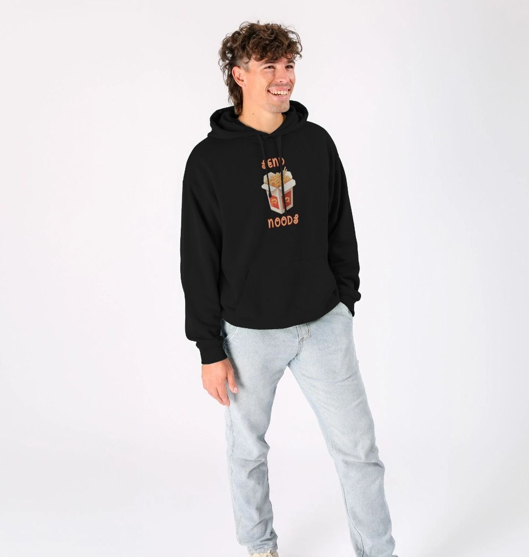 Noodle Around in Style in this 'Send Noods' Unisex Kangaroo Pocket Organic Cotton Hoodie: A Playful Pun